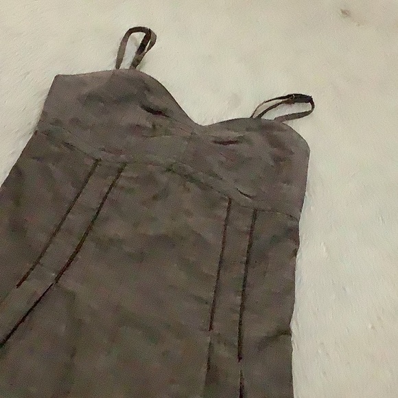 Matilda Jane women’s linen brown spaghetti strap pleated summer dress medium - Picture 2 of 7